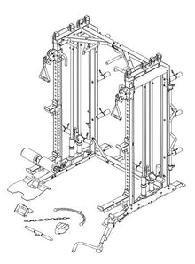 MiM USA Pro Master 1001 Smith Machine Functional Trainer Black