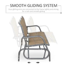 Patio Bench Outdoor Porch Glider Swing with 3 Seats Breathable Mesh Fabric Metal Frame