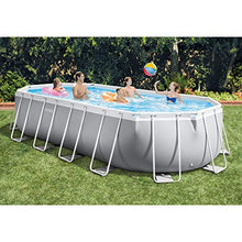 Intex Prism Frame Oval Swimming Pool Set Gray