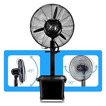 ZTKECO 25”/29” Pedestal Misting Fan for Garden Patio, 90° Oscillation Outdoor Fan Misters for Cooling with 42L Water Tank, Black(25in,Fixed)
