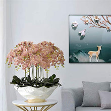 Artificial Flower in Pot Large Artificial Butterfly Orchid Bonsai Fake Flower and Vase Arrangement Silk Cloth Butterfly Orchid Bonsai Home Decoration Artificial Plant Flower Arrangement ( Color : Yell
