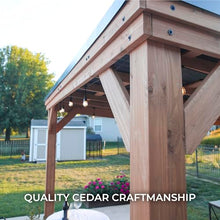 Backyard Discovery Arcadia 14' x 12' Cedar Wood Outdoor Gazebo Pavilion Light Brown