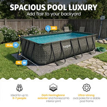 Funsicle Oasis Designer Lap 13' x 7' x 39.5” Rectangular Above Ground Swimming Pool, with FiltraBoost 800 GPH Filter Pump, Ladder & Repair Patch, Dark Herringbone