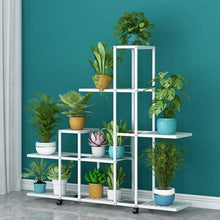 JOTDPFRYK Large Multiple Flower Pot Holder Rack Floor Standing Plant Stand 5 Tier Multiple Metal Planter Shelves Indoor Outdoor Rustproof Storage Display Rack Sturdy Plant Shelf for Garden Balcony