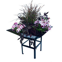 Paragon Geometric Metal Planter with Large Stand (Black), (4040BL)