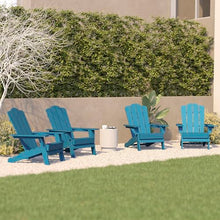 Flash Furniture Newport Adirondack Chairs with Cup Holders, Weather Resistant Poly Resin Adirondack Chairs, Set of 4, Blue