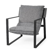 HomeRoots Stone Gray and Black Metal Sling Chair Black