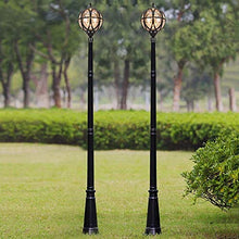 Lights Outdoor Courtyard E27 Column Light Villa Landscape Lighting Fixture European Traditional Mediterranean Aluminum Ball Streetlight Glass Globe Waterproof Lawn Light Garden Community Park Pathway
