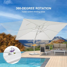 OROTLECT 10' x 13' Rectangular Economical Large Cantilever White Umbrella with White Base