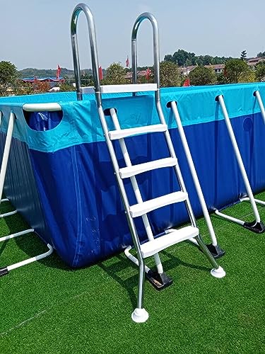 Heavy Duty Double Sided Above Ground Pool Ladder 304 Stainless Steel 4 Step