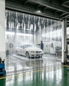Clear Car Wash Curtain, Sliding PVC Tarpaulin, Waterproof Heavy Duty
