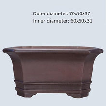 XUNTING Indoor Planters Purple Sand Retro Handmade 70cm Square deep Pot Gardening Green Plant Bonsai Container Succulent pots(A,Small)