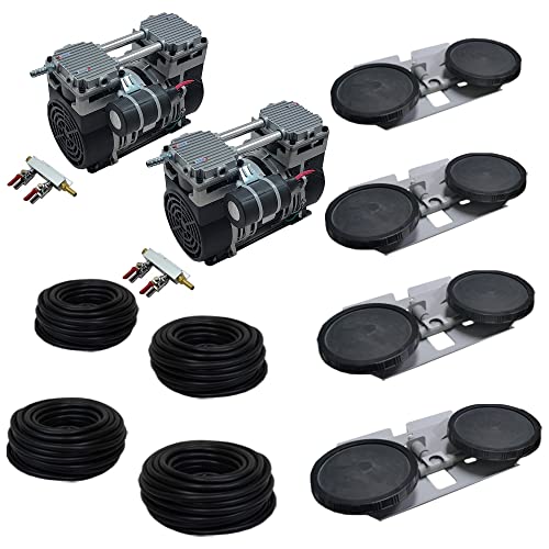 Pro Aeration MAX, Dual 1 HP, 5 Acres, 4 Double Diffusers, 400 Ft Tubing