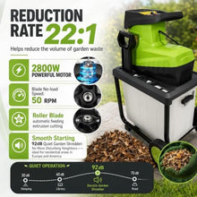 YUDINGKVN Leaf Mulcher Electric Wood Chipper & Shredder for Yard Waste Leaf