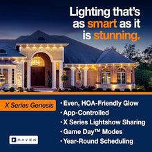 Haven Lighting X Series Genesis Roofline Kit with Track- Permanent Outdoor House Lights - Smart App Control - HOA Friendly - Premium Plug and Play Under Roof Installation - Black, 120ft