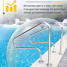 MSHOSAC Sturdy Pool Safety Handrails Pool Rail Pool Railing Handrail Swimming Pool Hand Rails 2 PCS,Premium 304 Stainless Steel Pool Safety Handrails for Inground Pool Entry - Easy Mount