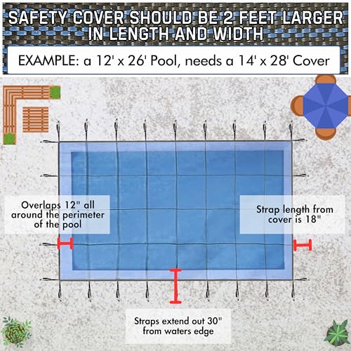 Freetime Fun Mesh Winter Pool Cover 16x32ft Blue