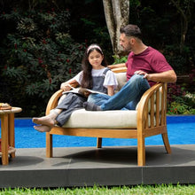 Cambridge Casual Cove Teak Wood Oversize Outdoor Lounge Chair – Patio Seating with Tufted Tan Cushion, Weather‑Resistant Club Chair, 500 lb Capacity