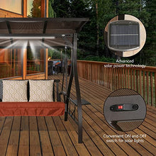 PATIO TREE 2-Seat Porch Swing Glider, Outdoor Adjustable Canopy Swing Chair with Tray and Sunbrella Pillows for Patio