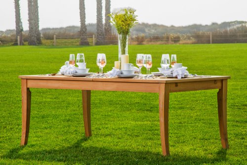 Grade-A Teak Wood Extra Large double extension 118" Atnas Rectangle Dining Table #WHDT118AT