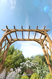 Vita Heartwood Cedar Wood Arbor – 55" x 88" Golden Brown Garden Arch, Durable Trellis for Climbing Plants, Easy Assembly, Ideal for Wedding Ceremony, Backyard Décor & Garden Entrance
