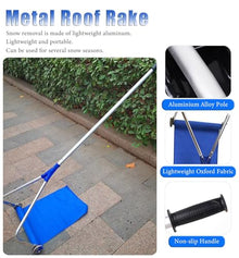Pitched Roofs Snow Scraper with Wheels & Slide, 75" - 256" Telescopic Winter Snow Removal Tool, House Rooftop Snow Rake Aluminium Pole