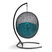 Modway EEI-739-TRQ-SET Encase Swing Outdoor Patio Lounge Chair, With Stand, Turquoise