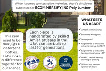 Amish Craftsmanship Made in USA 2FT Heavy Duty Poly Lumber Wood Porch Patio Glider HDPE with No wood fibers Lancaster Series Rollback design 500 lbs Limit With Cupholders Cedar on Black