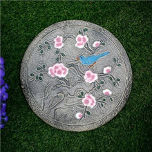 Outdoor Stepping Stones Garden 6 Pack Round Shape Paver Step Stones 13.8 Inch Flower Decorative Artificial Stone for Yard, Patio, Garden, Walk Way, Pathway, Sidewalk Landscaping(A)