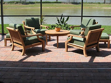 WholesaleTeak Giva 7Pc Teak Sofa Lounge Chair Set with 4 Chairs, 2 Ottomans & Coffee Table