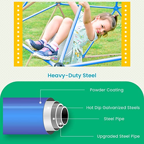 KOZYSPHERE Kids Climbing Dome Tower 12ft Jungle Gym Blue/Coffee
