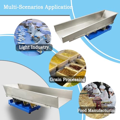 EQCOTWEA Electromagnetic Vibrating Feeder Stainless Steel GZV-8 Silver