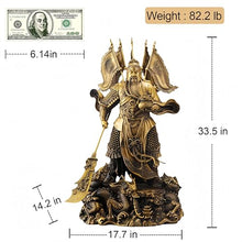 FENGSHUI-CAISHEN Guan Yu Statue Brass 33 Inch
