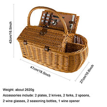 YEDECOR Willow Picnic Basket Set for 2 Persons, Camping Essentials Outdoor for Family Gatherings Large Wicker Picnic Basket Gift for Valentine's Day, Christmas, Thanksgiving, Birthday