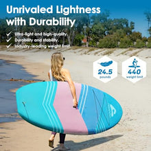 Abrazo YOGAqua 10'6" x 34" x 5" Stand Up Paddle Board Blue/Purple/Pink/Green
