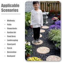 Elitix Stepping Garden Stone 6 Pcs Flower Step Gardening Stone for Grandmas Lawn, Round Stepping Stone Kit for Outdoor Garden Walkway, Chinese Style Decorative Gifts for Home(Color:Cymbidium)