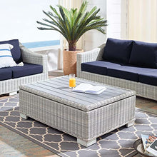 Modway EEI-3982-LGR Conway Outdoor Patio Wicker Rattan Coffee Table, Light Gray, 15" x 45" x 31"
