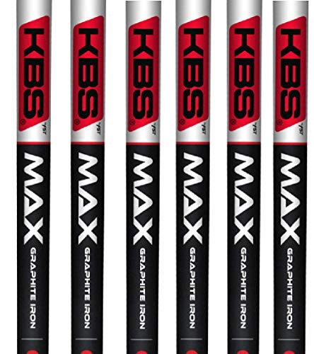 KBS MAX Graphite Iron Golf Shafts .355 Taper Tip 5-PW Set of 6 Shafts (Senior 55g)