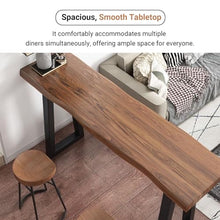 JYPIINFS Industrial Solid Wood Bar Table - Rectangle Narrow Height Dining & Coffee with Metal Base Irregular Edges for Balcony Or Kitchen(180 * 40 * 105cm/70.9 * 15.7 * 41.3in)