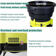 Hiedmeil Electric Leaf Mulcher Shredder, 2500W 8000RPM Garden Leaf Crusher with 20 Cutting Lines, 17:1 Reduction Ratio, Ideal for Yard Cleanup and Composting (60m)