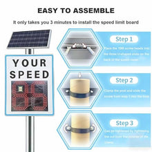 Radar Feedback Sign, 60x90cm(23.6x35.4in) Solar Powered Your Speed LED Radar Speed Display Sign, Applicable to Highways, Speed-Limited Roads