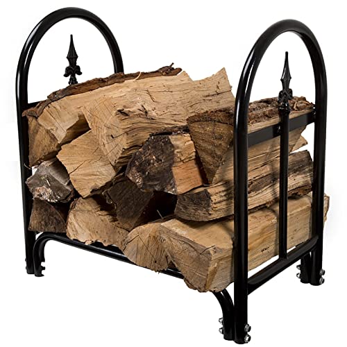 EliteBloom Firewood Rack Firewood Racks 23In Tall Outdoor Firewood Rack, Metal Lumber Storage Carrier Organizer, Heavy Duty Logs Stand Stacker Holder for Fireplace