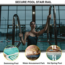 Pool Hand Rail, 32x22Inch Easy Mount Swimming Pool Handrail, 304 Stainless Steel Pool Stair Rail W/Handrail Cover & Quick Mount Accessories, Silver Rustproof Hand Grab Rail