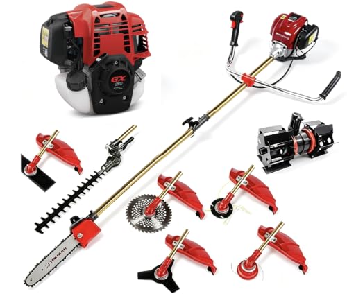 GX50 Gas Weed Wacker Cultivator Weed Eater, Gas Powered Cordless Trimmer Hedge Pruner Brush Cutter for Shrubs and Weeds