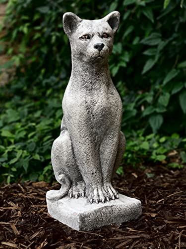 OLOMA Concrete cat sculpture for home and garden Outdoor animal decor Stone pet statue Cement cat memorial Gift figurine for cat lovers Yard art Stone cat statue Outdoor and indoor decoration