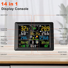 JDXQBLD 7-in-1 Wireless Weather Station with Forecast, Wi-Fi, Solar Cell & Large Color Display Console