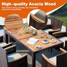 Shintenchi 7 PCS Wicker Patio Dining Set, Brown Rattan