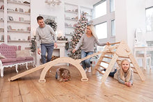 Wood And Hearts Kids Gym Set 4-Piece Climbing Triangle & Arch Natural Wood