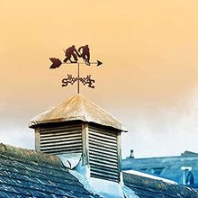 Metal Weather Vane Weathervane with Roof Mounted Wind Vane Roof Garden Wind Direction Indicator Decorations for Outdoor Farm Yard Garden Gazebo Measuring Tool