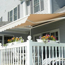 Manual Retractable Awning Door Window Awning Shelter Outdoor Canopy Home Deck Canopy with Manual Crank Handle（Frame Included ）